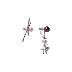 Silver and Pink Pearl Earrings